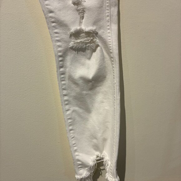 3x1 White Distressed Denim Straight-Leg Jeans - Women's 26 - Picture 6 of 8